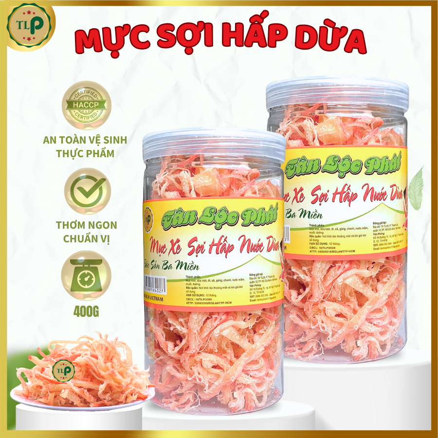 MỰC SỢI HẤP NƯỚC DỪA TÂN LỘC PHÁT COMBO 2 HŨ - MỖI HŨ 200G