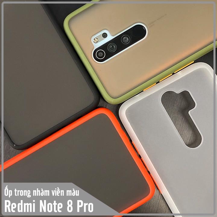Ốp lưng cho Xiaomi Redmi Note 8 Pro trong nhám viền màu