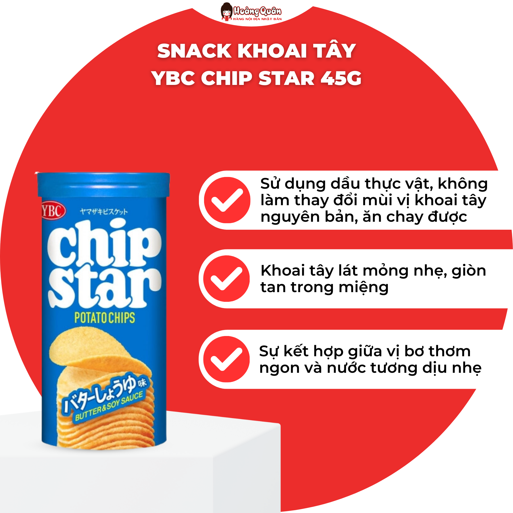 Snack Khoai Tây YBC Chip Star 45g Nhật Bản