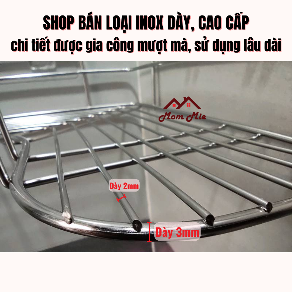 HCM. Kệ góc nhà tắm nhà bếp bằng inox dán tường cao cấp - Q001