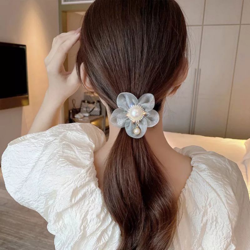 Dây cột tóc, buộc tóc đính đá pha lê phong cách Hàn Quốc dành cho nữ - loli