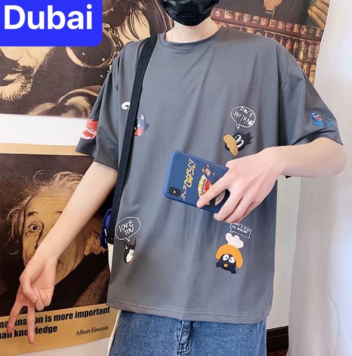 ÁO THUN NAM NỮ STICKER LOGO PATCH NHẬT BẢN HOT TREND KIỂU MỚI PHOM FORM RỘNG TAY LỠ MẠNH MẼ SÀNH ĐIỆU VẢI DÀY MỊN - DUBAI FASHION