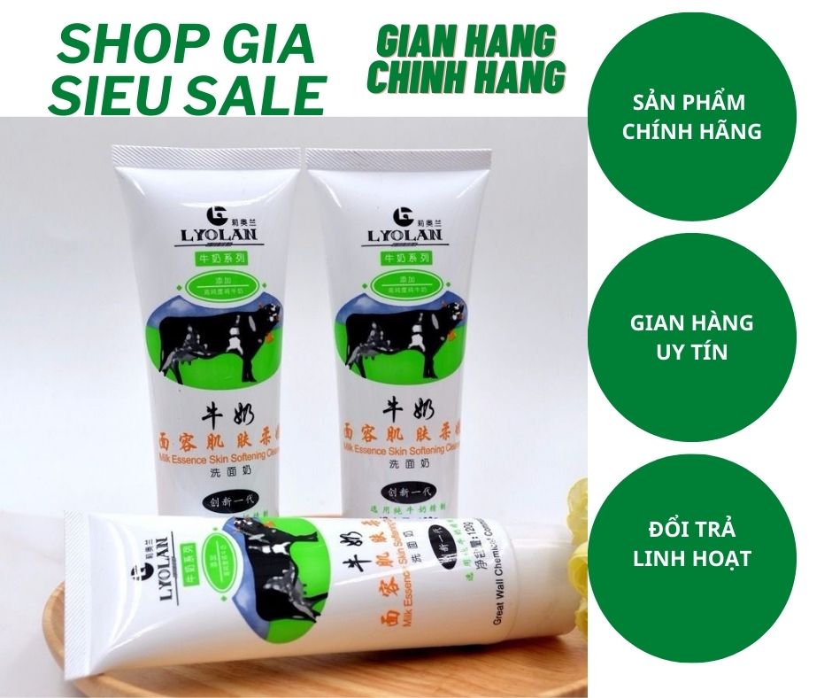 Combo 03 tuýp srm bò làm trắng da lyolan 120g