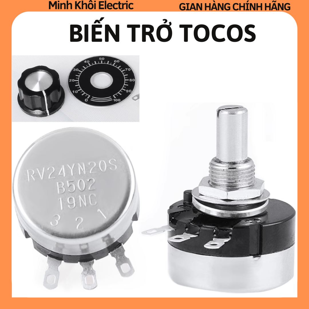 Biến trở tocos,biến trở xoay chiết áp tocos RV24YN 20S,triết áp tocos,biến trở xoay Tocos,chiết áp đơn tocos RV24YN