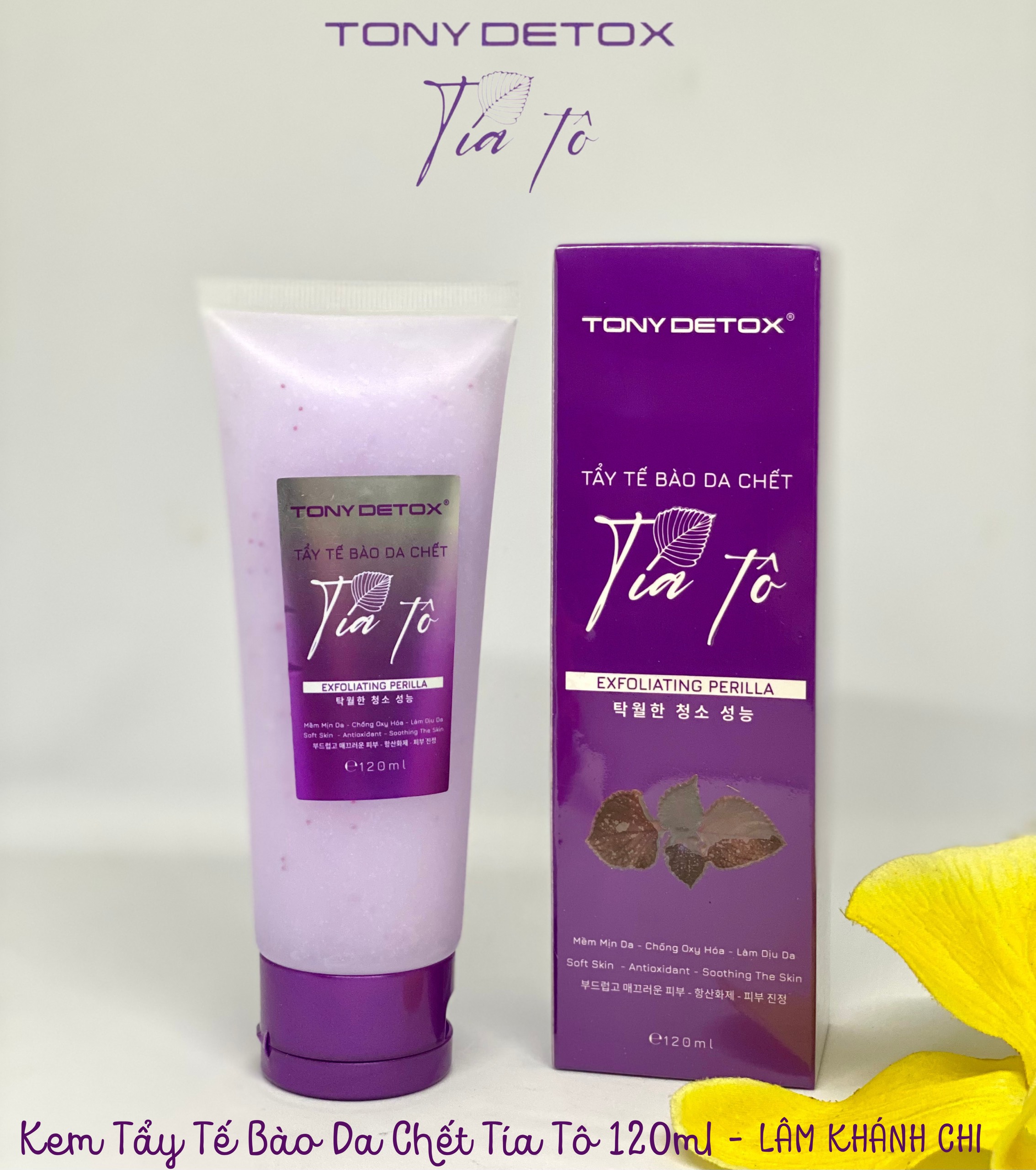 Tẩy tế bào da chết tía tô tony detox 120ml