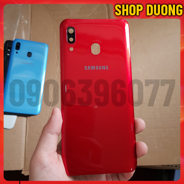 Nắp lưng samsung galaxy a30 có kính camera và sẵn keo dán - shop dương