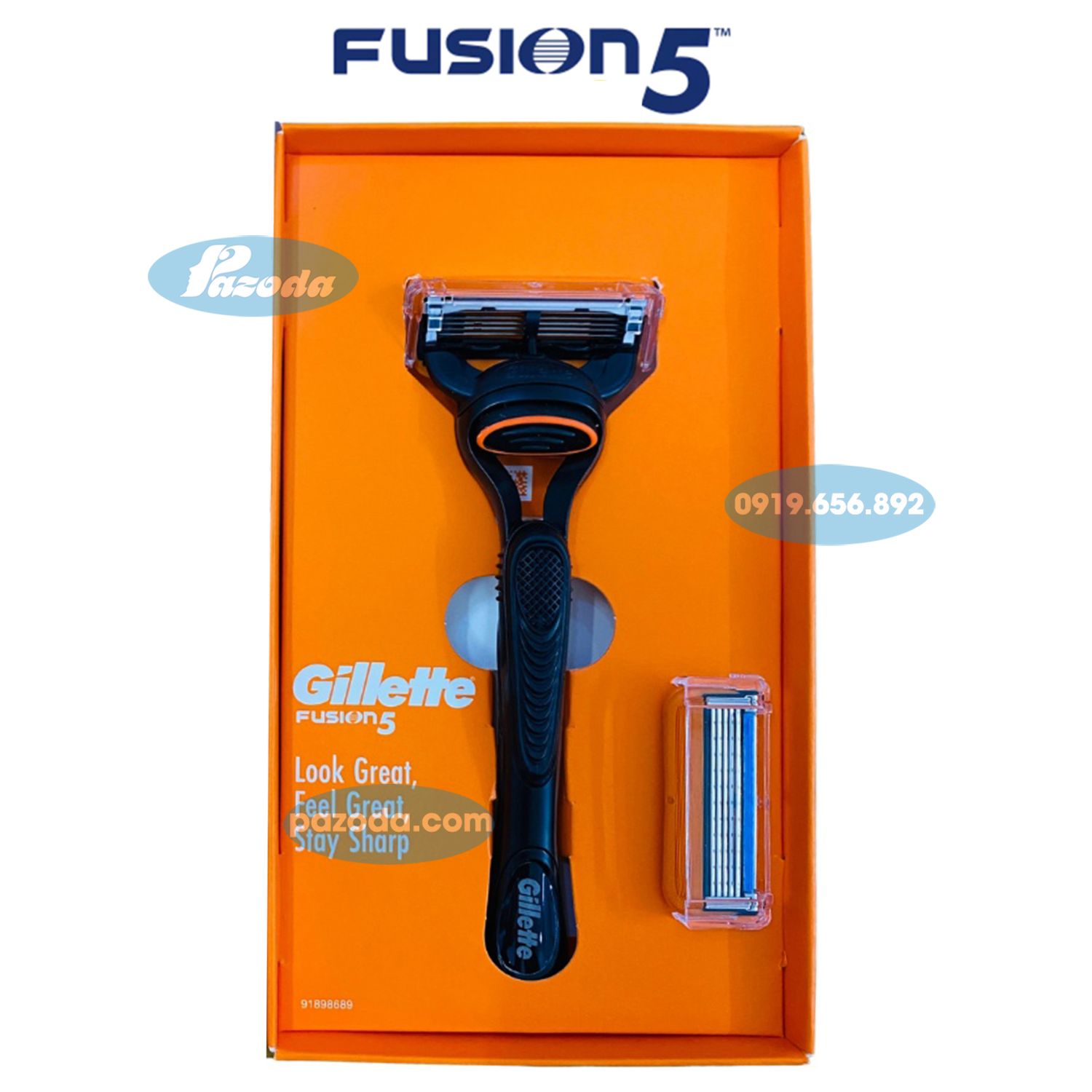 Dao cạo râu 5 lưỡi Gillette Fusion5 (1 tay cầm và 2 đầu cạo 5+1)