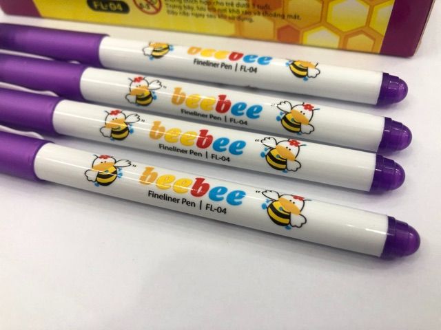 Hộp 10 bút lông kim thiên long fl-04 bee bee 0.3mm --- mực tím