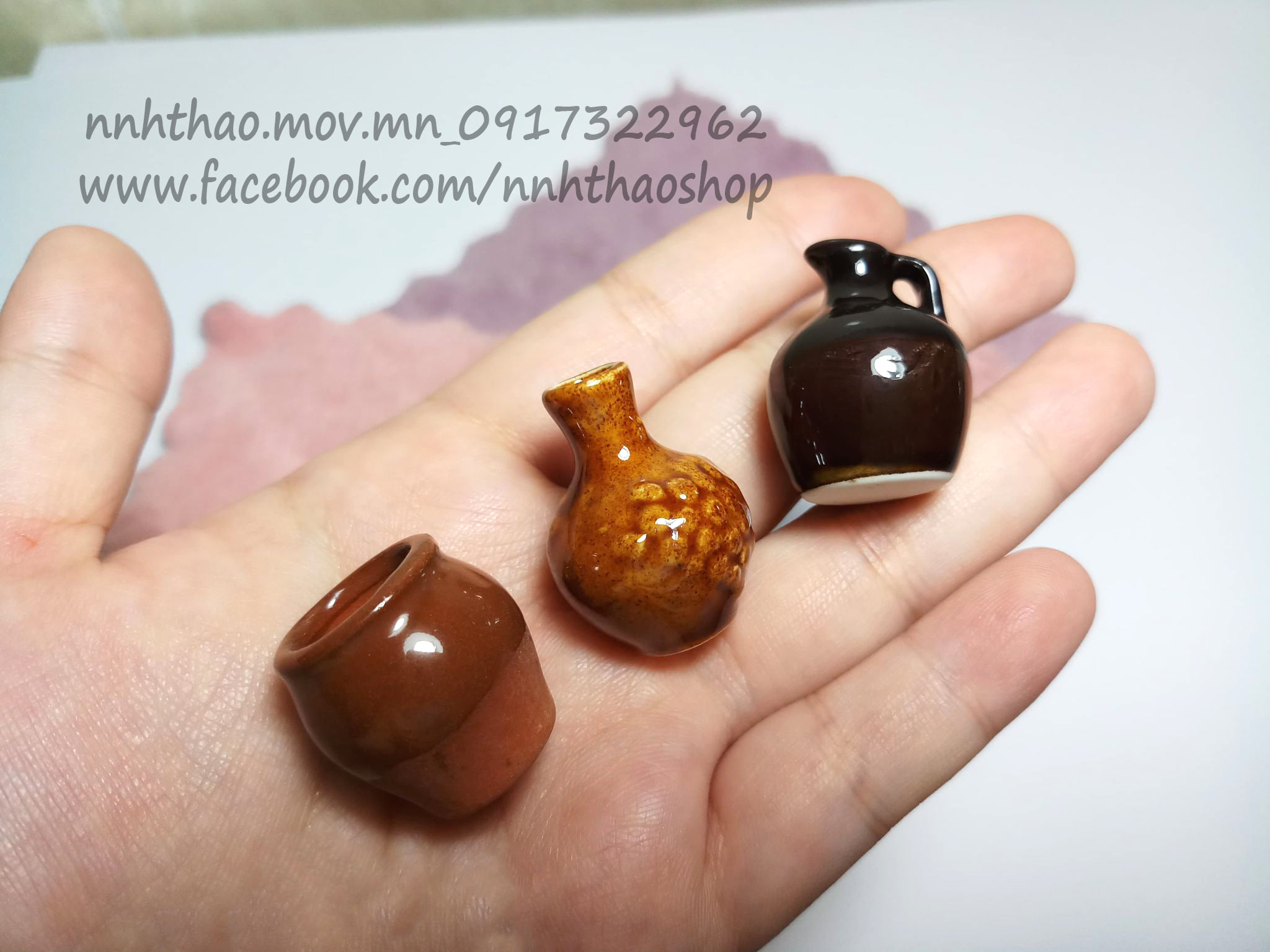 Miniature Trang Trí Mô Hình_Bình, Hũ Sứ Các Loại (1:12, 1:6)
