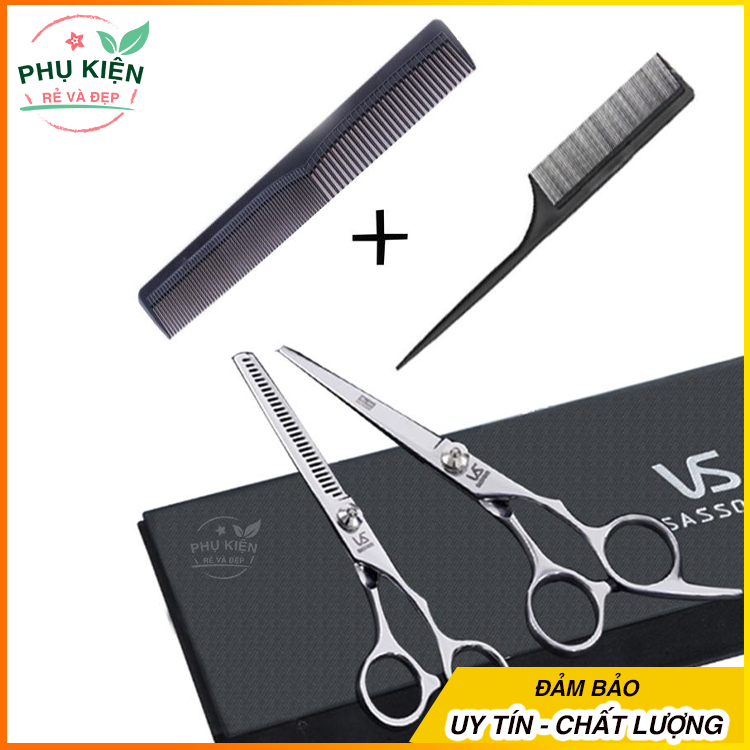 Kéo Căt Tỉa Tóc VS MN02 (Bộ 2 cái loại tốt) + 2 lược