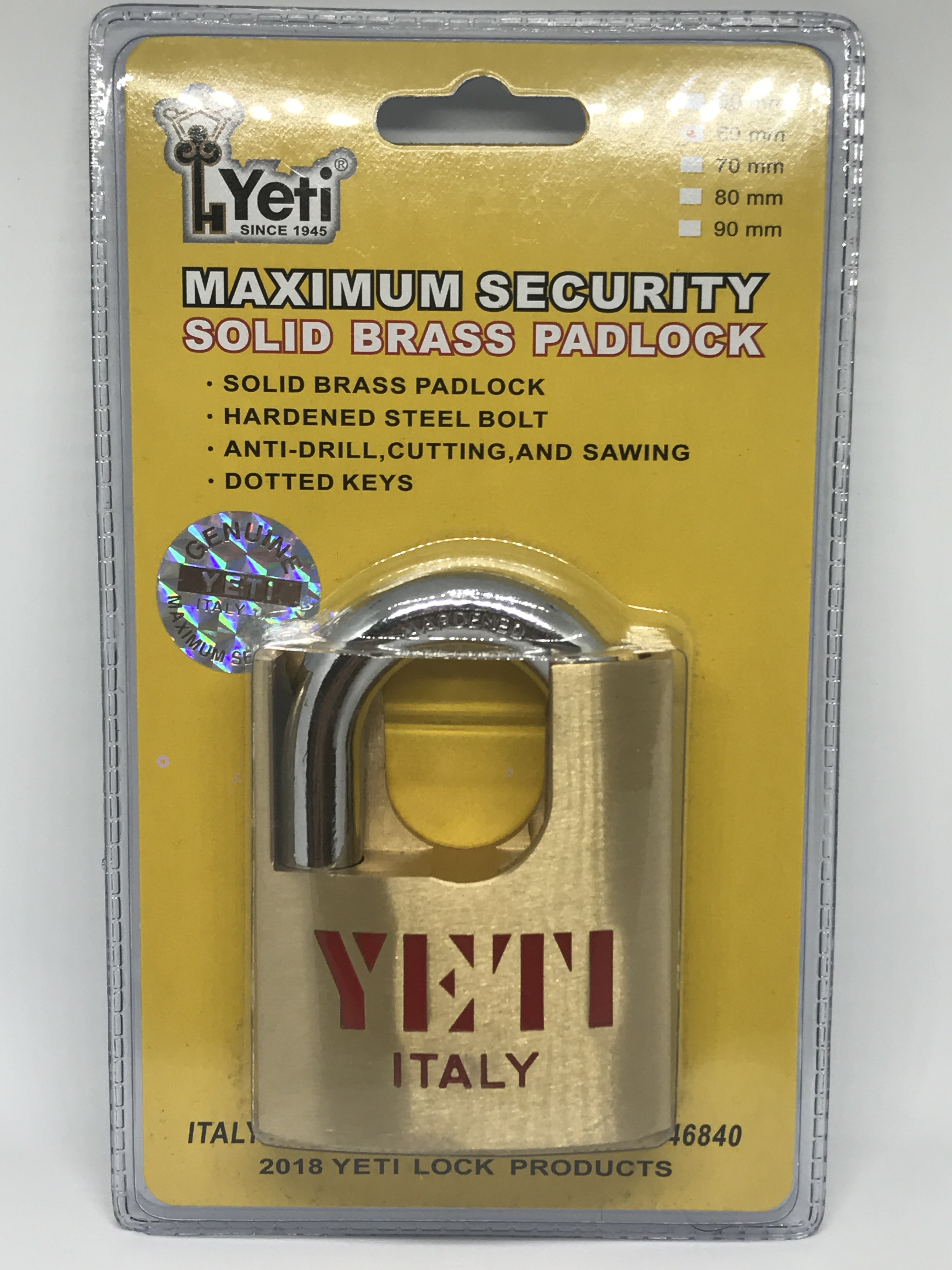 [HCM]Khoá YETI 6 phân chống cắt chìa khoá vi tính hàng Đài Loan