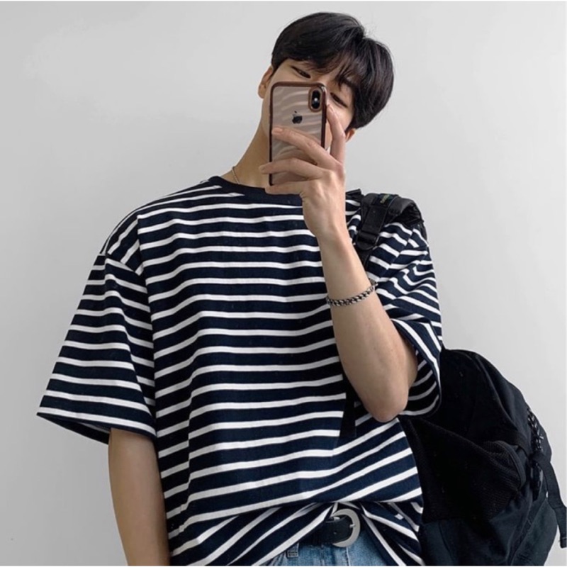 Áo thun unisex nam nữ kẻ sọc thời trang