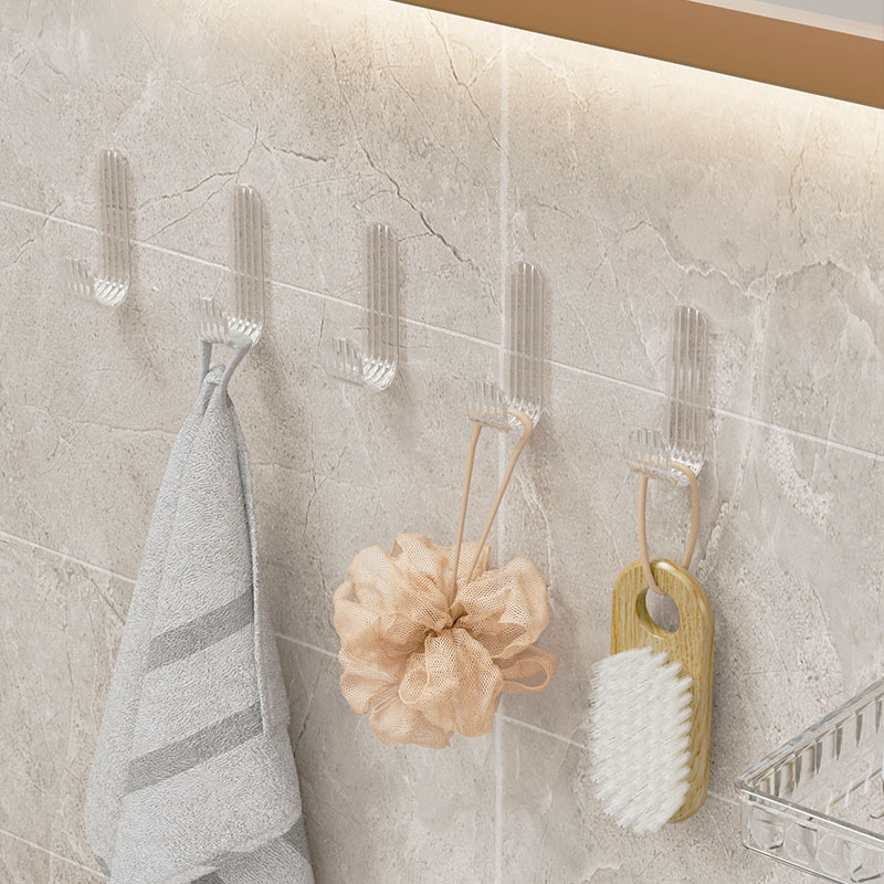 Clear J shaped hanger hook, wall sticker hanger, lock splitter hook
