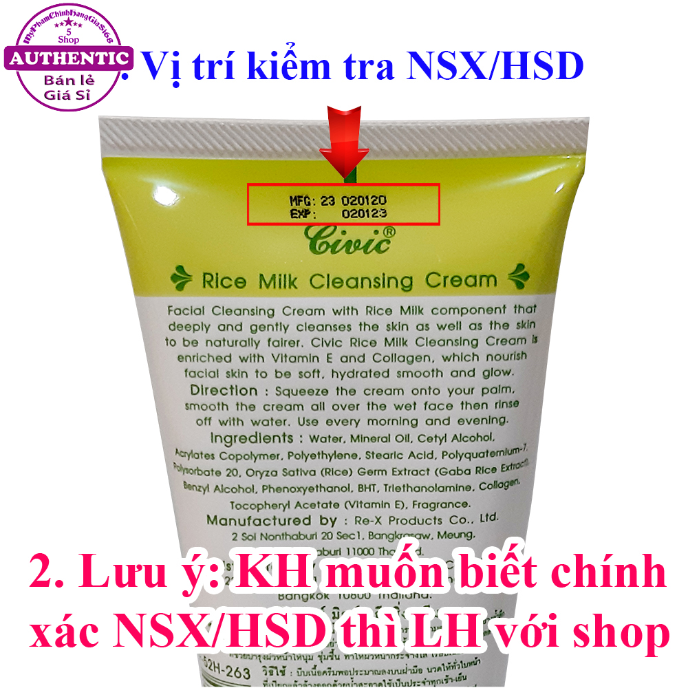 Sữa Rửa Mặt Gạo CIVIC Rice Milk 180ml THÁI LAN