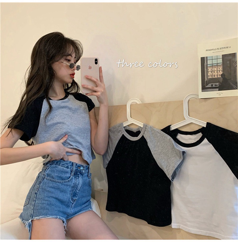 MS6680 Áo phông, áo thun nữ raplan croptop