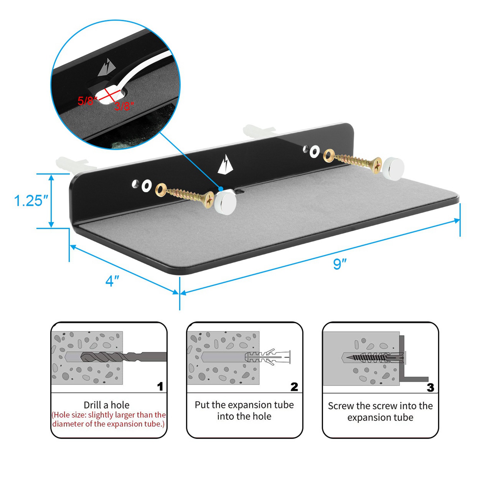 Wall Shelf Speaker Stand, Acrylic Wall Mount Display Shelf for Bluetooth Speaker, Webcam, Cell Phones, Toy