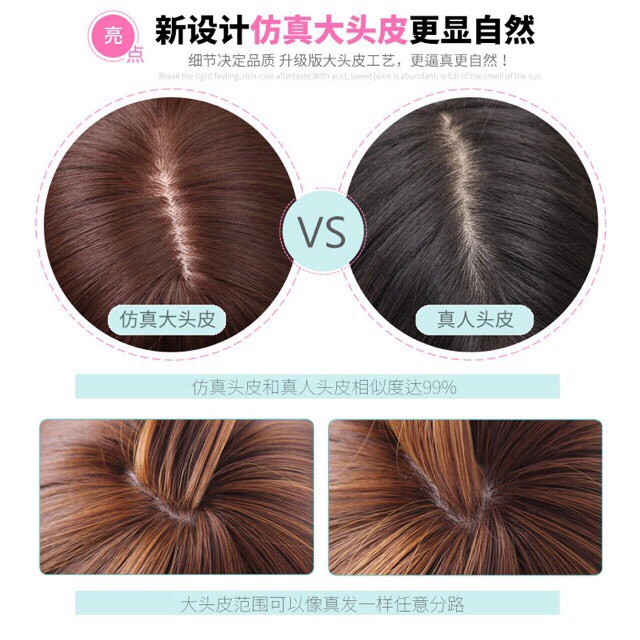 Tóc giả nữ cả đầu ❤️ Tóc cả đầu xoăn đuôi mã 03