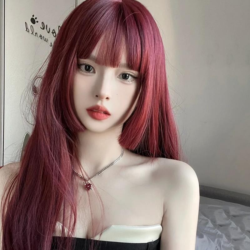 [TẶNG LƯỚI] Tóc giả nữ cả đầu thẳng dài mái hime - TG001