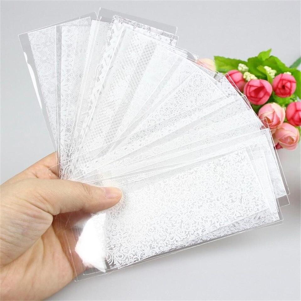 Set 20 Tấm Decal Họa Tiết Ren Dán Móng Nghệ Thuật