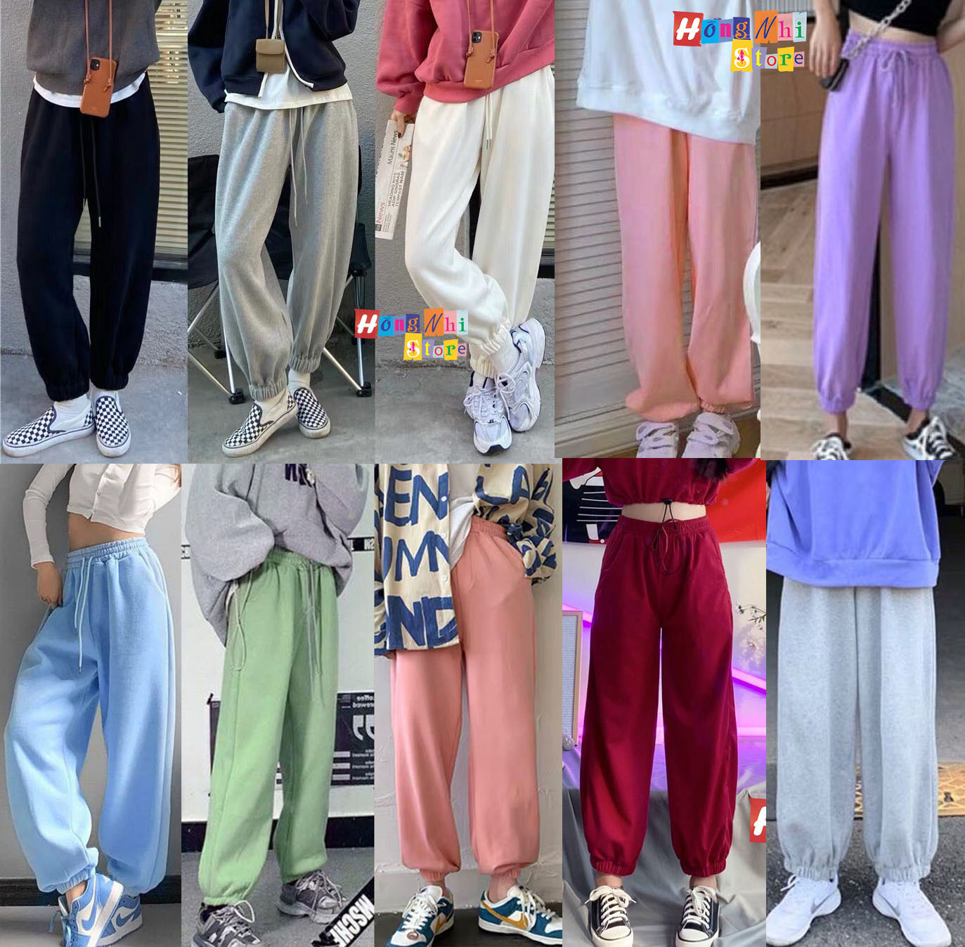 Quần Jogger Basic Pant Ulzzang Unisex Jogger Trơn Bo Lai - MM