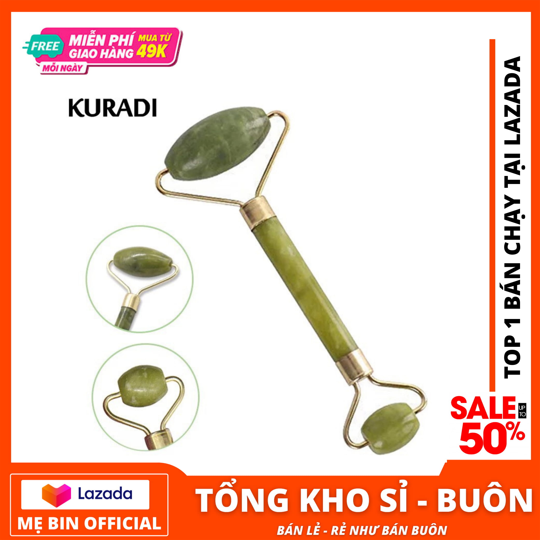 [FREESHIP MAX] Cây Lăn Massage Trị Liệu Đá Cẩm Thạch 2 Đầu