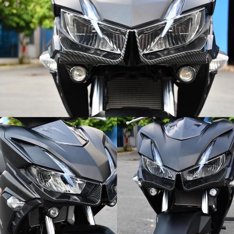 Bộ viền đèn pha Cacbon và đèn trợ sáng mini xe Winner X Ver 2 và ver 3 Phụ kiện