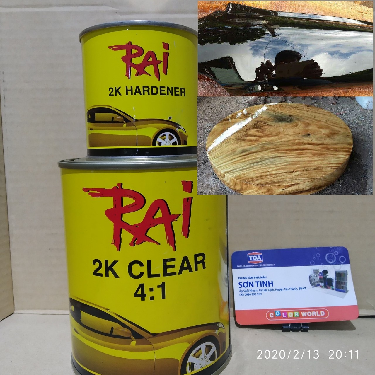 Sơn bóng 2K Rai cao cấp bộ 1kg 4kg