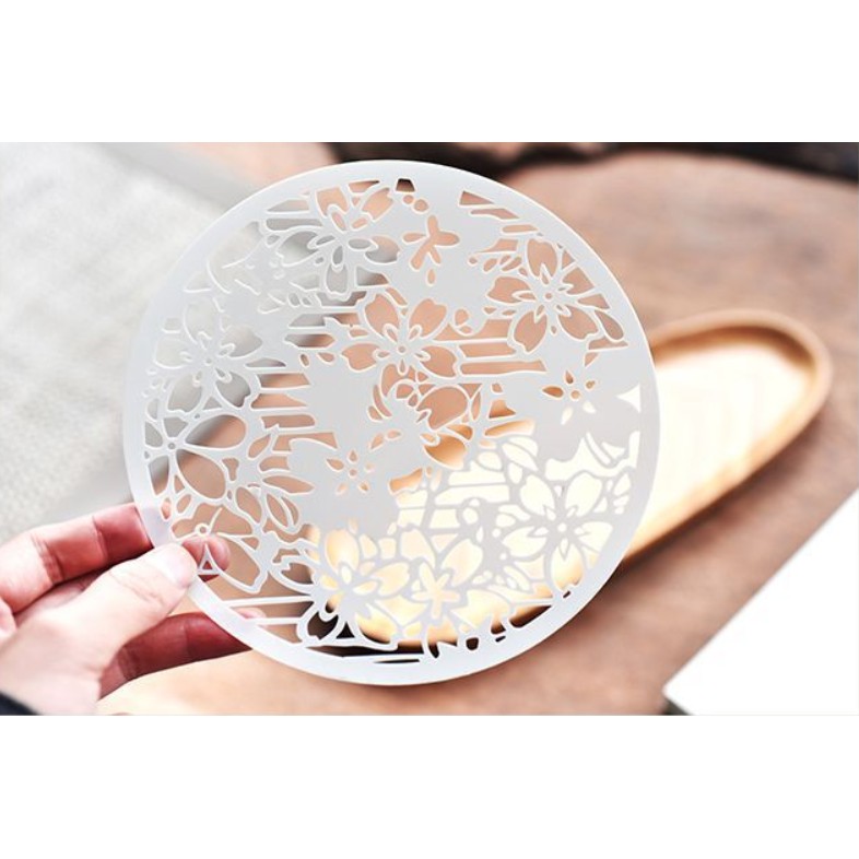 Thước mẫu stencil Mẫu hoa tròn