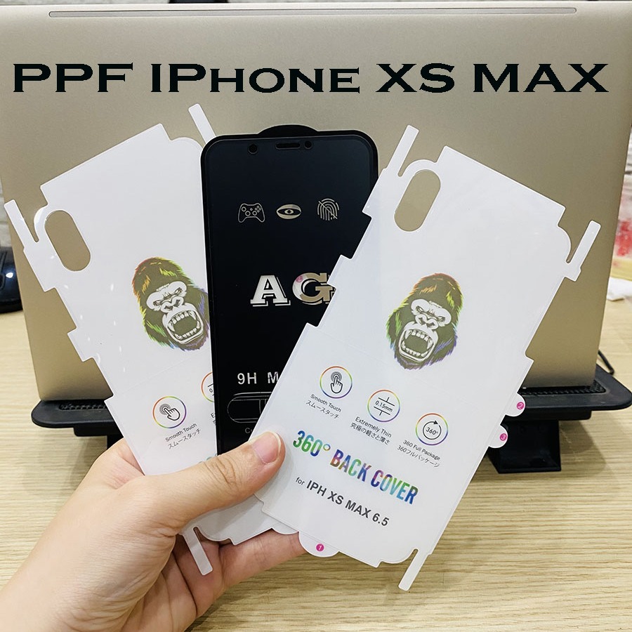 Miếng dán PPF IPhone XS MAX ( nhám & bóng ) + Combo Kính CL chống bám vân tay