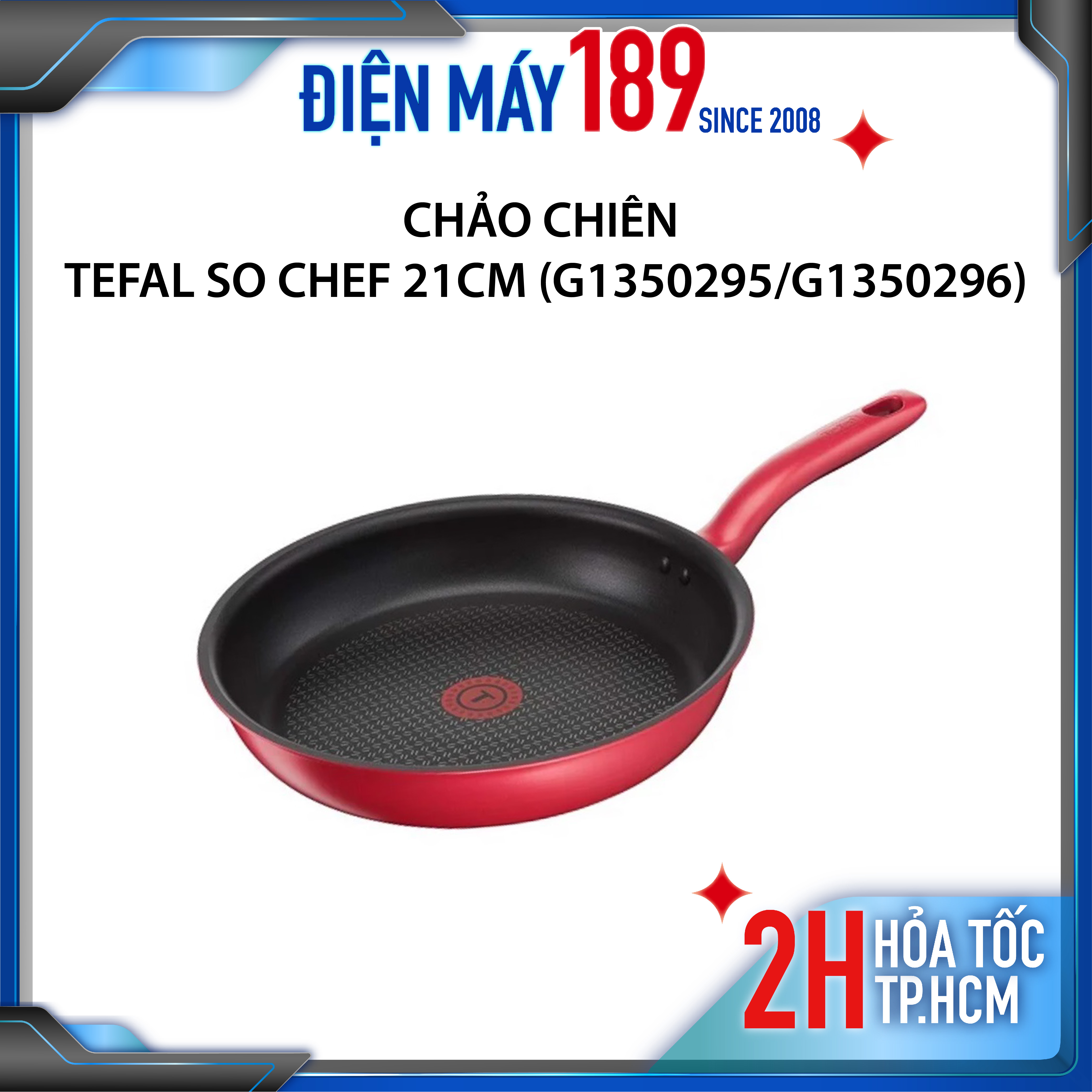 Chảo chiên chống dính - Chảo chiên Tefal So Chef 21/24/28cm, đáy từ, chất liệu an toàn tuyệt đối, thương hiệu Pháp