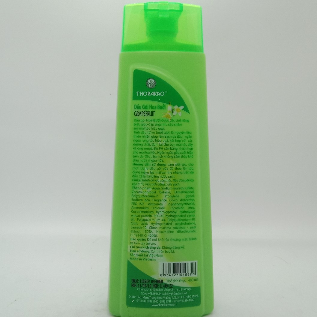 Dầu gội hoa bưởi ngăn rụng tóc Thorakao 400ml
