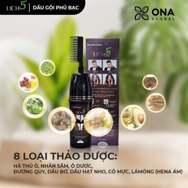 [HCM]COMBO 6 GÓI LICH5 GỘI NHUỘM ĐEN TÓC (COMBO DÙNG THỬ 3 LẦN)