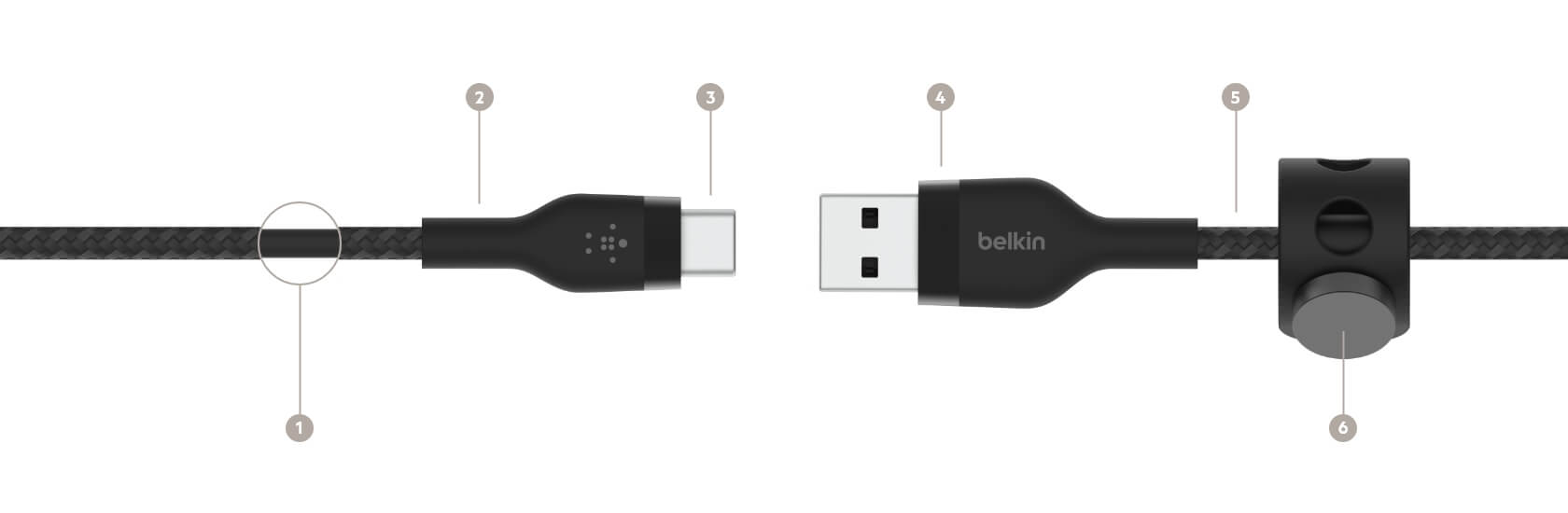 Cáp sạc USB Type C BOOST↑CHARGE™ PRO Flex Belkin vỏ silicon bọc dù 60W 1m CAB010 (tương thích iPhone 15)