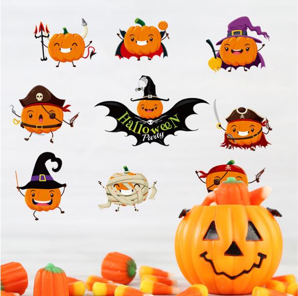 Decal trang trí tường - Lễ Hội Halloween Bí Đỏ Thần Bí