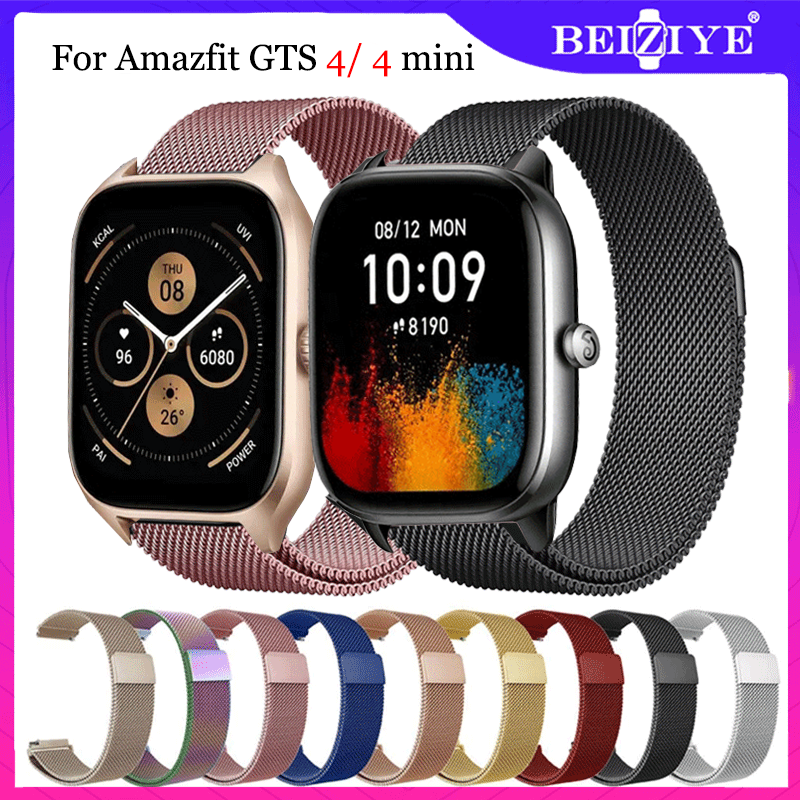 Dây đeo for Amazfit GTS 4 Đồng hồ thông minh Dây đeo từ tính Milanese Vòng đeo tay kim loại for Amazfit GTS 4 mini Dây đeo bằng thép không gỉ