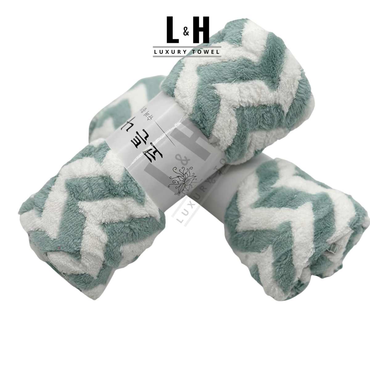 Khăn mặt lông cừu, zích zắc, kt 30x50cm
