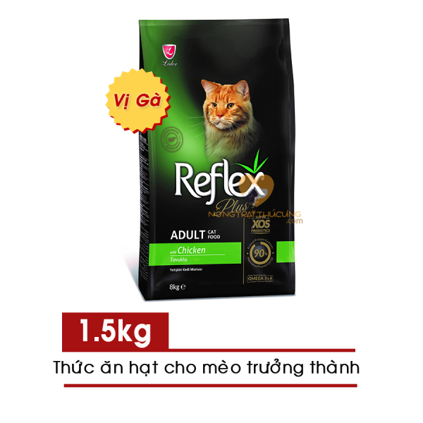 [HCM]Thức Ăn Hạt Cho Mèo Lớn Reflex Plus Adult Vị Gà Gói 1.5kg - Reflex Plus Adult Cat Food Chicken - [Nông Trại Thú Cưng]