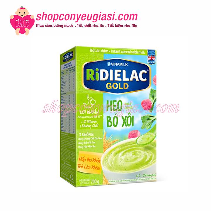 Bột ăn dặm ridielac heo bó xôi - hộp giấy 200g