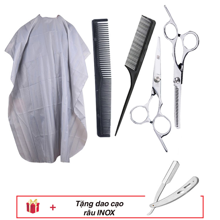 Combo hair clipper trimmer + 2 PCs brush + hair cape + multi-function razor