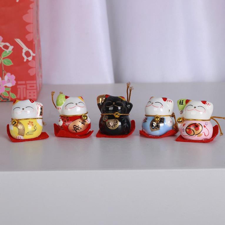 Bộ Tượng 5 Mèo Thần Tài Mini May Mắn GloShop