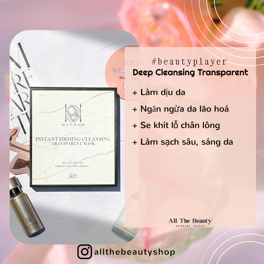 [HCM]Hộp 5 miếng mặt nạ làm sạch Beauty Player (Màu trắng)