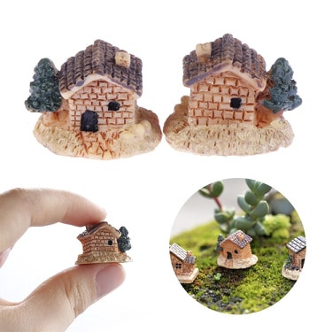 Bộ 5 ngôi nhà mini trang trí tiểu cảnh.