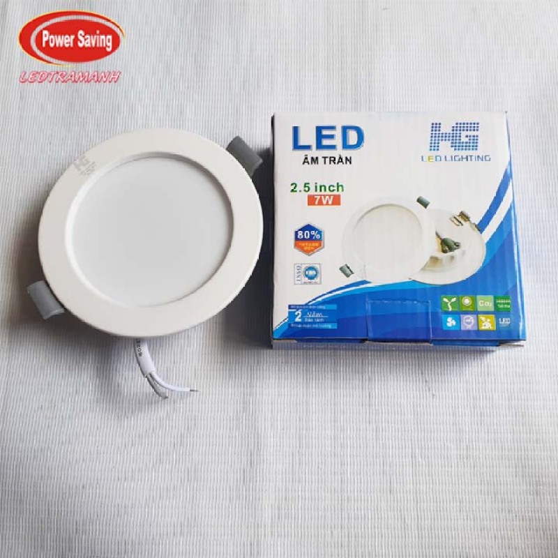 Đèn led âm trần HG 7w DOB khoét lỗ 65mm - chính hãng