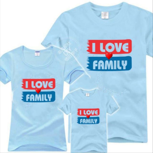 Áo Gia đinh 3,4 người I love Family có size ngoại cỡ 5xl big size