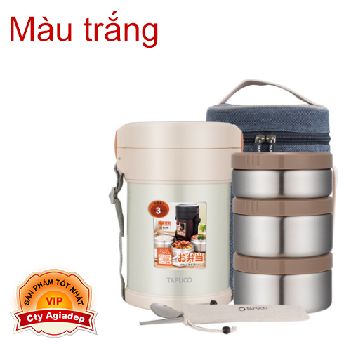 Hộp cơm giữ nhiệt siêu xịn TAFUCO NHẬT BẢN Chân không 3 Lớp 24h - 2 Lít