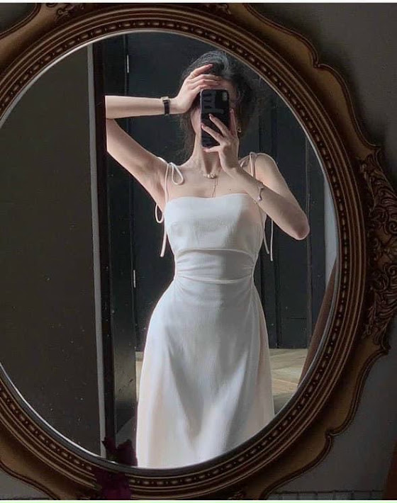 ĐẦM DỰ TIỆC 2 DÂY LỤA KHOÉT EO MIN DRESS