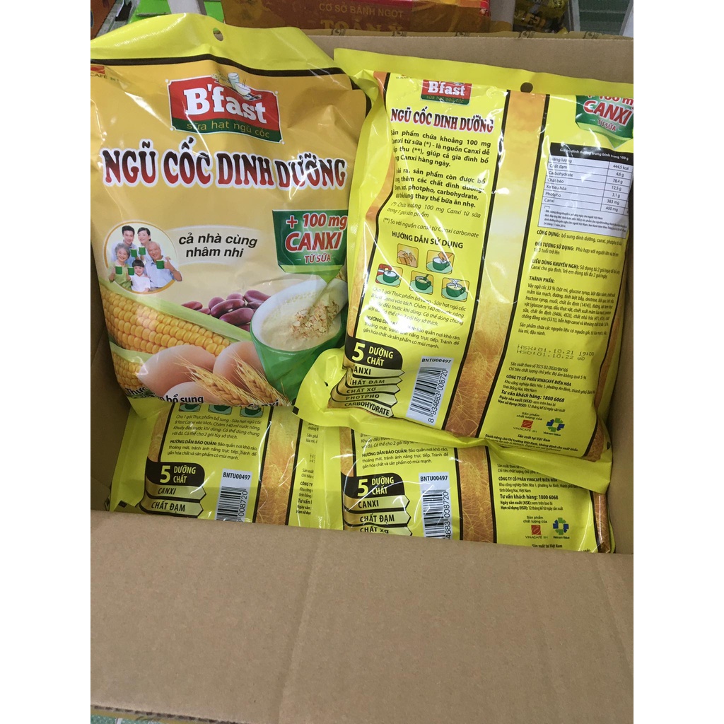 Ngũ cốc dinh dưỡng Bfast canxi gói 500g (20 gói x25g)