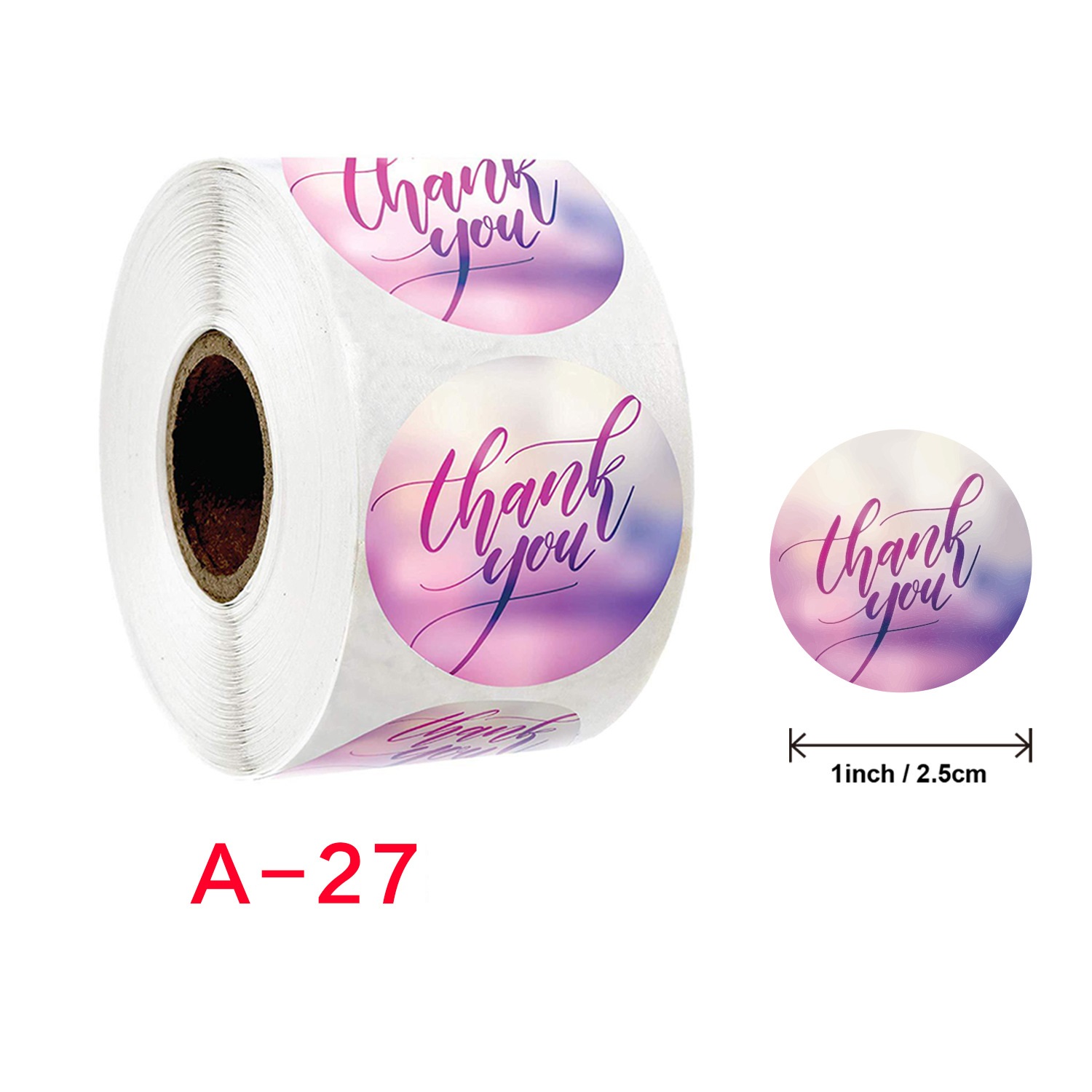 Cuộn 500 Sticker Dán Họa Tiết Thank You Nhiều Mẫu