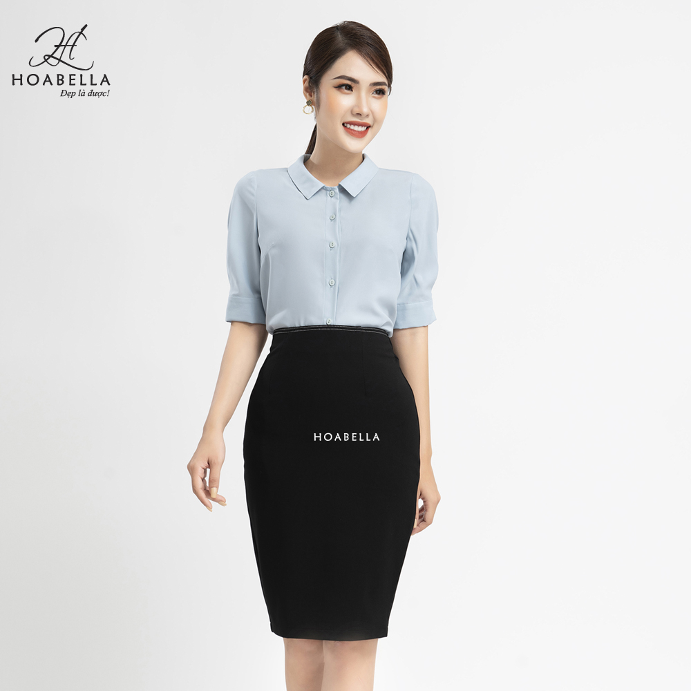 Áo Sơ Mi Nữ HOABELLA Cổ Sen, Tay Lỡ, Lụa Chéo (SM106)