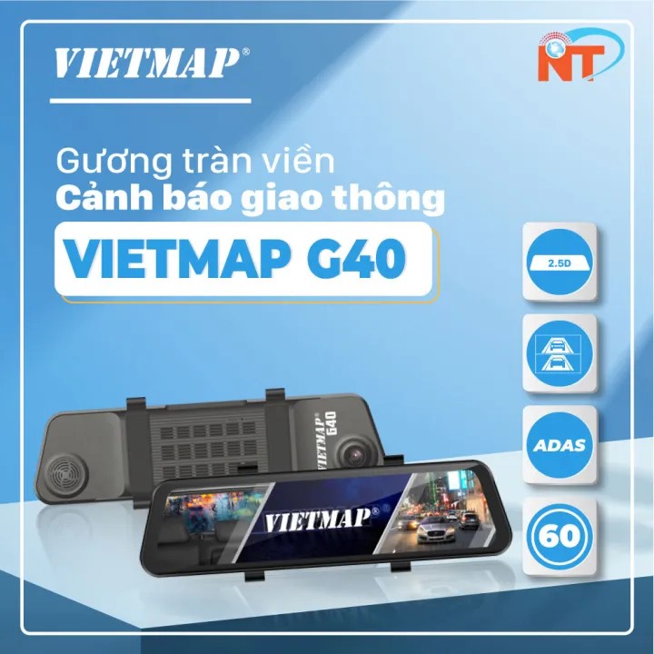 Camera hành trình vietmap g40 ghi hình trước sau, cảnh báo giao thông, adas, wifi, bảo hành chính hảng 12 tháng